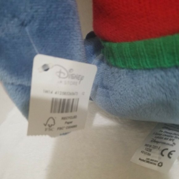 Disney Store Stitch Plaid Bow Tie Red Sweater Stuffed Plush Animal Holiday - Picture 7 of 9